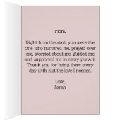 母の日カードピンクのフローラとメッセージの内側 (内側 (右))