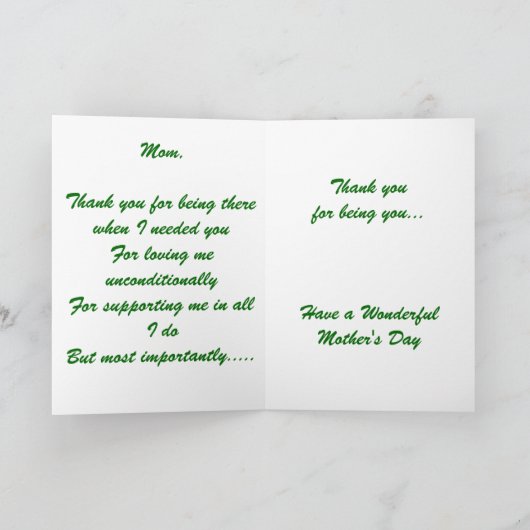 母の日カード カード (内部)