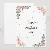 母の日カード。ハッピーマザーズデー。可愛いカード。 招待状 (正面/裏面)