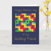 母の日カード – パッチワークキルト カード (黄色い花)