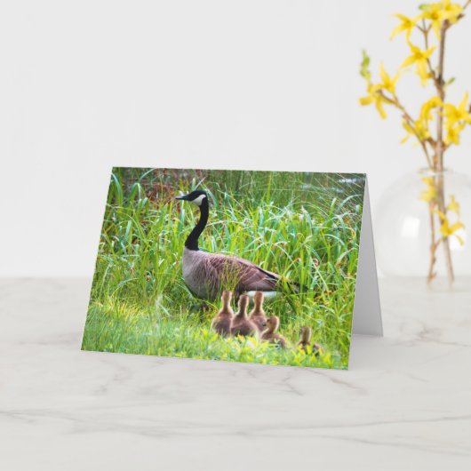 母の日ガチョウ カード (黄色い花)