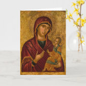 母の日キリスト教の正教会のアイコン カード (黄色い花)