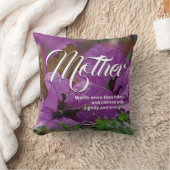 母の日キリスト教の諺31紫のフローラ クッション (ブランケット)