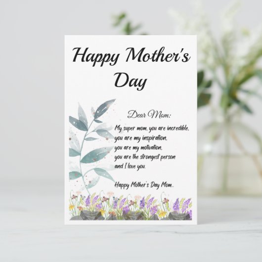 母の日ギフトカード/お母様の日 サンキューカード (スタンド正面)