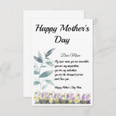 母の日ギフトカード/お母様の日 サンキューカード (正面/裏面)