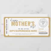 母の日ギフトチケット証明書テンプレート 招待状 (正面)