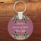 母の日ギフトヴィンテージバラ – ほこりっぽいバラ キーホルダー (正面)