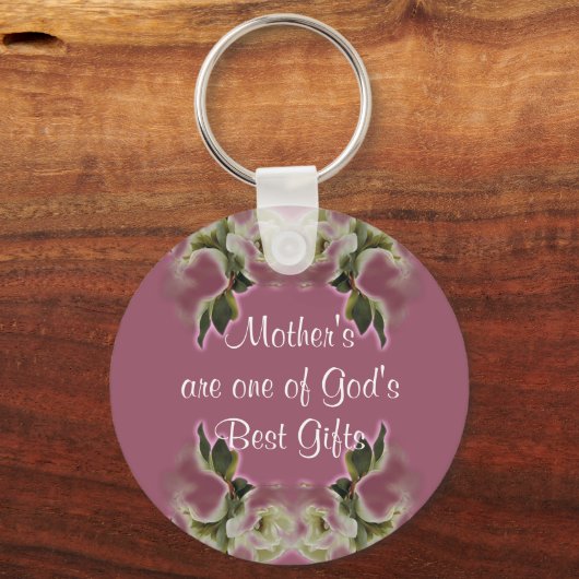 母の日ギフトヴィンテージバラ – ほこりっぽいバラ キーホルダー (正面)