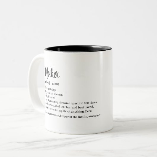 母の日ギフト母パーソナライズされた定義マグ ツートーンマグカップ (正面左)