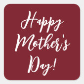 母の日ギフト深い赤スタイリッシュ文字 スクエアシール (正面)