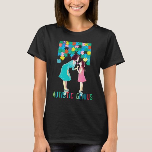 母の日ギフト 女性 母 パズル 自閉症 子供 A Tシャツ (正面)