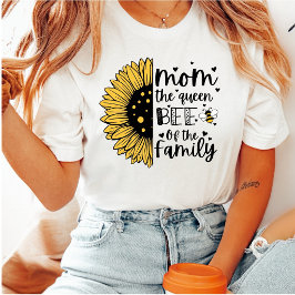 母の日ギフト: 愛の女王蜂ママ Tシャツ