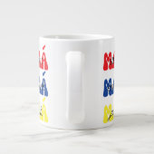 母の日ギフト Mamá レトロ子供の名前 ジャンボコーヒーマグカップ (裏面)