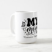 母の日ギフトTシャツ お母さんに感謝を込めて 蝶のデザイン コーヒーマグカップ (正面左)