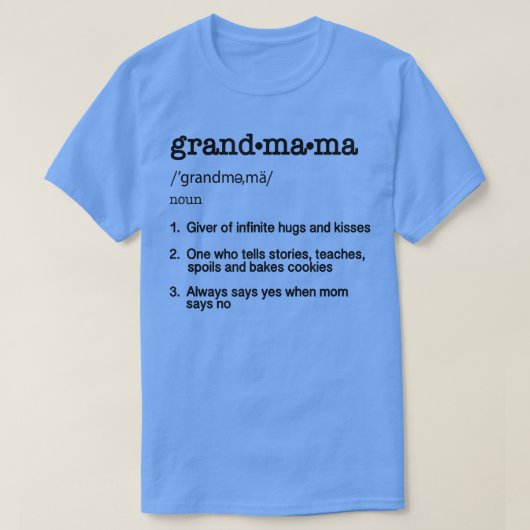母の日ギフトTGrandmama 定義おもしろいG Tシャツ (デザイン正面)