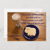 母の日クッキーとミルクのはがき ポストカード (正面/裏面)