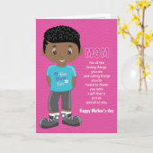 母の日クーポンブラックボーイカード カード (黄色い花)