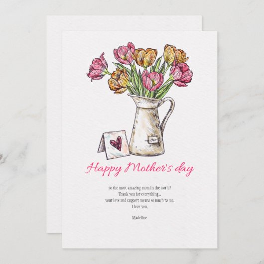 母の日グリーティングカード シーズンカード (正面/裏面)