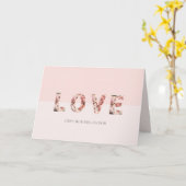 母の日グリーティングカード「LOVE」のピンクのバラ カード (黄色い花)