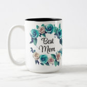 母の日グリーンローズとイエローローズ ツートーンマグカップ (左)