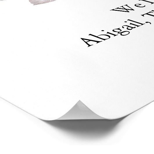 母の日グレイエレガントピンクフローラパーソナライズされた ポスター (角)