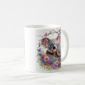 母の日コアラスがフローラに囲ま鮮やかれ コーヒーマグカップ (正面右)