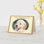 母の日ゴールデンレトリエバーカード カード (黄色い花)