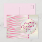 母の日ゴールドレタリングエレガントピンクラグジュアリー ポストカード (正面/裏面)