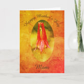 母の日サンキューママオダマキ（植物）花芸術 カード (正面)