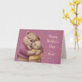 母の日シスターかわいいクマのハグスカード カード (黄色い花)