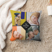母の日シックなモダン母の家族の写真コラージュ クッション (ブランケット)
