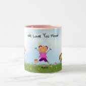 母の日スティックキッズ2ボーイズ1ガールマグ ツートーンマグカップ (中央)