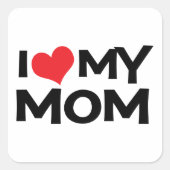 母の日ステッカーが大好き スクエアシール (正面)