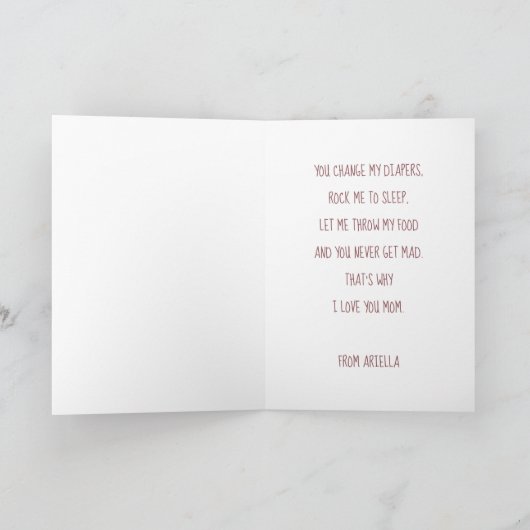 母の日ゾウ母とベビー カード (内部)