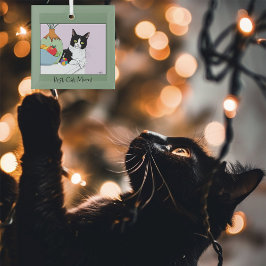 母の日タキシード猫 ガラスオーナメント