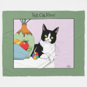 母の日タキシード猫 フリースブランケット (正面(横))