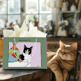 母の日タキシード猫 ラージペーパーバッグ