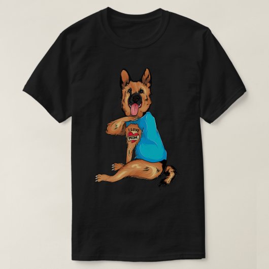 母の日タトゥー私は母の愛ドイツの羊飼いTat Tシャツ (デザイン正面)
