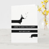 母の日ダックスシュント カード (黄色い花)