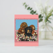 母の日ダックスフント ポストカード (スタンド正面)