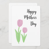 母の日チューリップグリーティングカード 招待状 (正面/裏面)