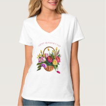 母の日チューリップ水彩花籠