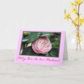 "母の日ツバキ" カード (黄色い花)