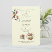 母の日ティーウォーターカラーティーポットとティーカップI 招待状 (スタンド正面)