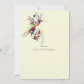 母の日ティーウォーターカラーティーポットとティーカップI 招待状 (裏面)