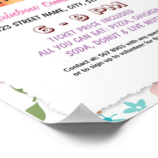 母の日ティーチフライヤーポスターテンプレート ポスター (角)