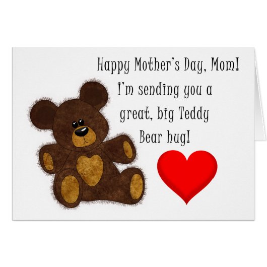 母の日テディベアハグ – 5" x 7"アートカード (正面横)