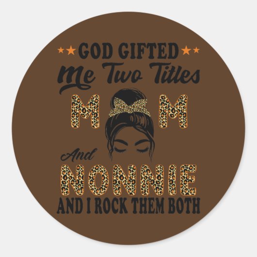 母の日ノニーの神は私に2つのタイトルの母を与えた ラウンドシール (正面)