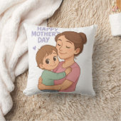 母の日ハグ装飾用クッションかわいい漫画ママ クッション (ブランケット)