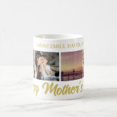 母の日ハッピー母の金ゴールド写真グリッドコーヒーマグ コーヒーマグカップ (中央)
